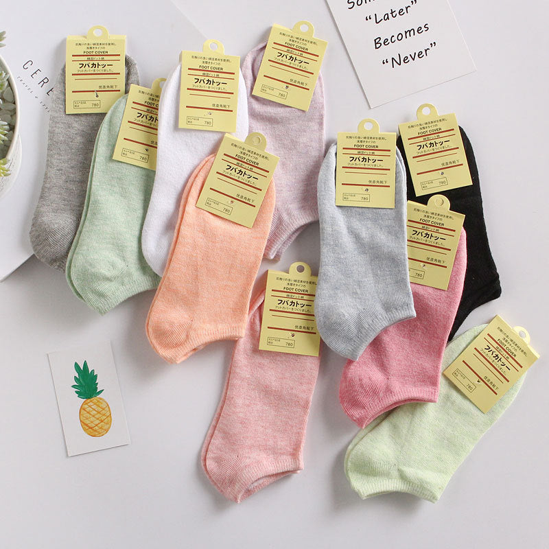 Popular Women's Invisible Boat Socks - Cotton Short Socks