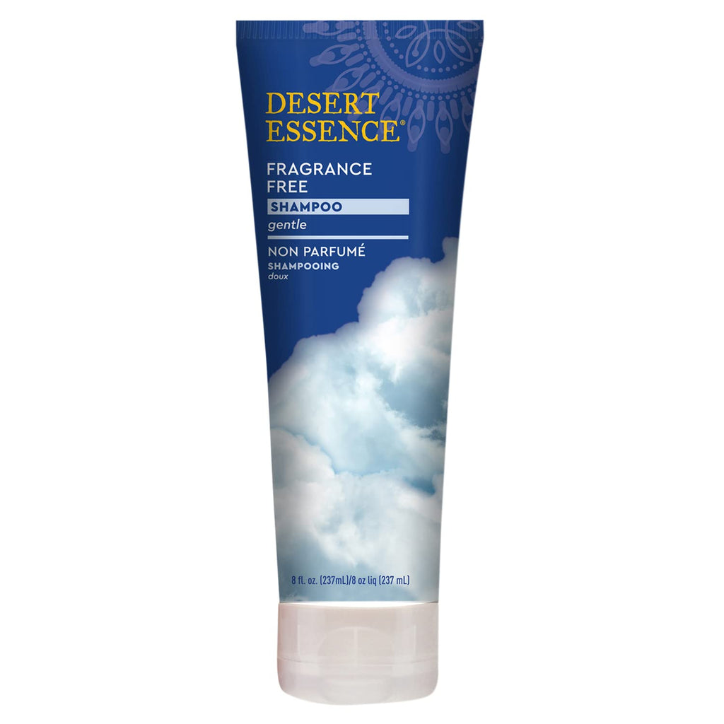 Desert Essence Fragrance Free Shampoo - Pure - 8 Fl Ounce - Pack of 3 - Unscented - Gloss & Shine - Strengthens Hair - Soft & Revitalized - Green Tea - Vitamins & Minerals - Jojoba Oil