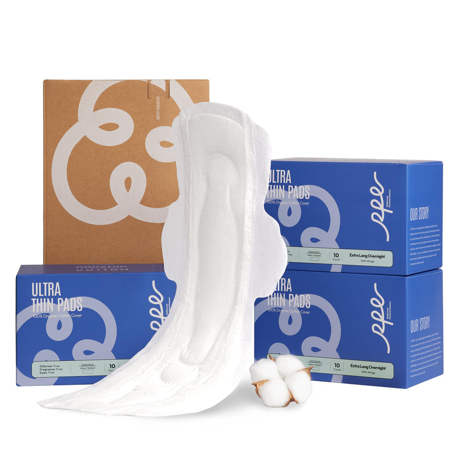 Organic Overnight Pads with Wings — Ultra Thin 30ct