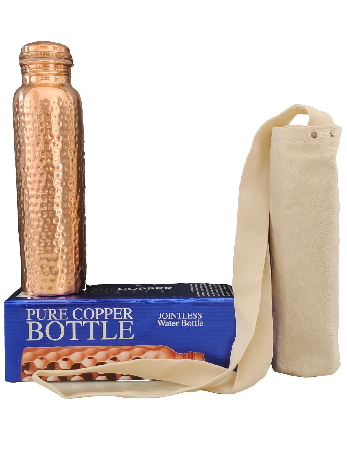 Pure Copper Water Bottle — Hammered Finish