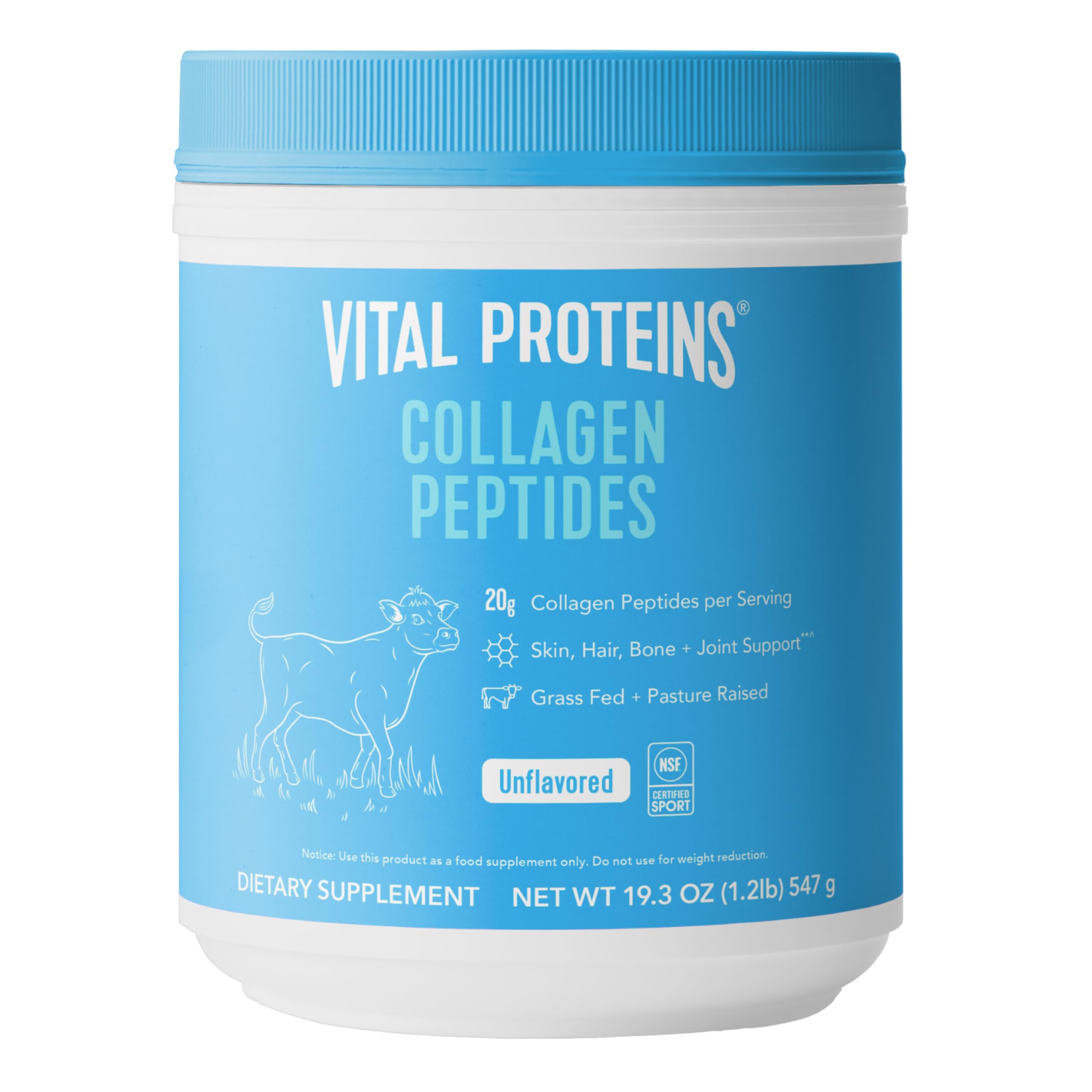 Grass-Fed Collagen Peptides Powder — Unflavored 19.3oz