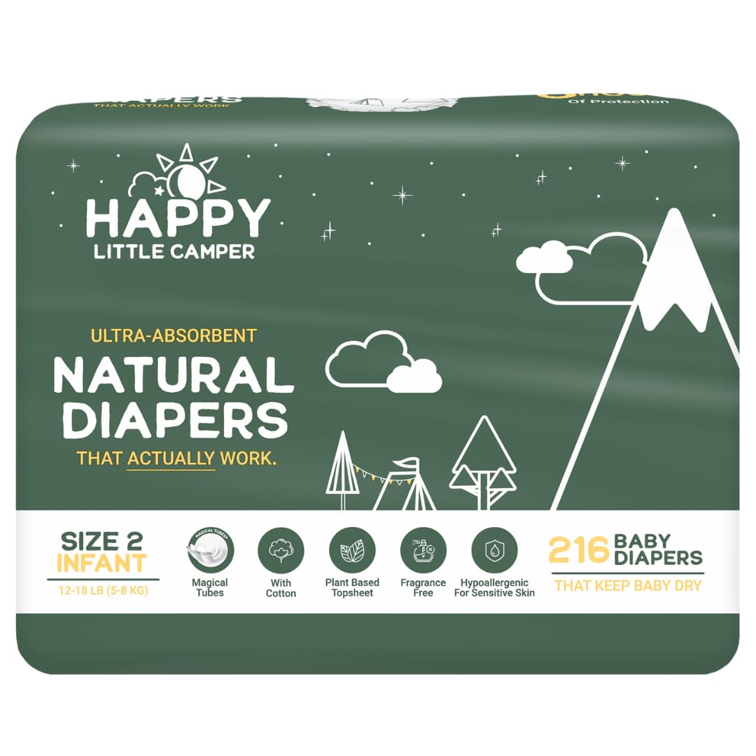 GentlePure Natural Baby Diapers — Size 2, 216ct