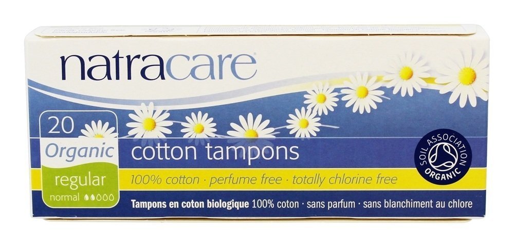 NATRACARE Organic All Cotton - Regular - Non-Applicator Tampons 20 Count